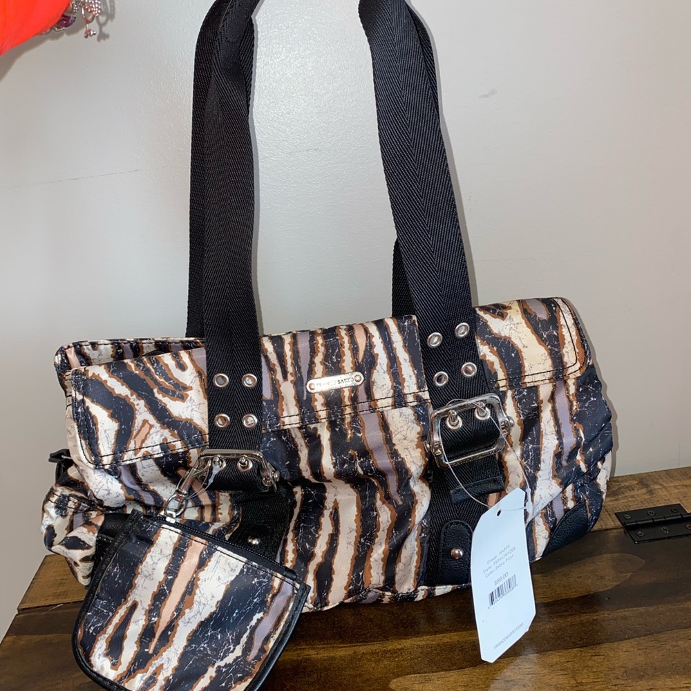 Franco Sarto 2 PC Handbags Zebra Print Purse Bag NWT